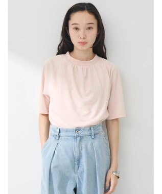 earth music&ecology スポーティー刺繍ロゴＴ Pink Orange