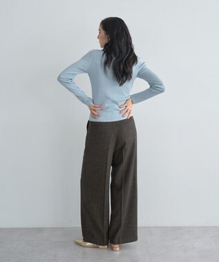 YECCA VECCA ラメ混ハイネックリブニット Sax