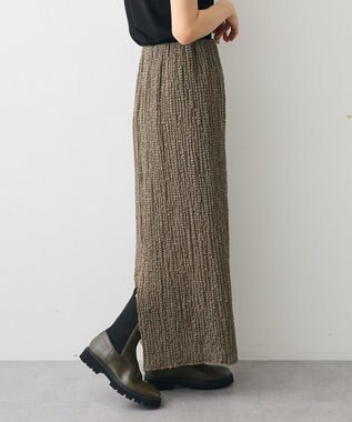 CRAFT STANDARD BOUTIQUE シャーリングジャガードスカート Khaki