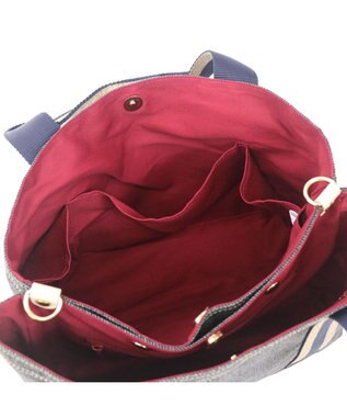 Regalo Felice 【撥水 / 色落ちしないデニム調生地 / ショルダー付】2層トート / REGALO BK(ブラック×ゴールドネイビー)