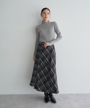 YECCA VECCA ラメ混ハイネックリブニット Gray