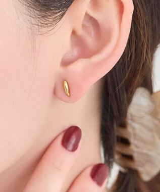 Phoebe 【金属アレルギー対応】メタルオーバルグレースピアス(片耳)　ゴールド/サージカルステンレス ゴールド