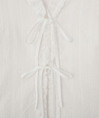 earth music&ecology 【綿100％】コットンレースブラウス Off White