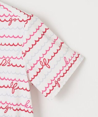 23区GOLF 機能素材で快適なラウンドを【WOMEN】ウェーブロゴ柄 ワンピース ピンク系5