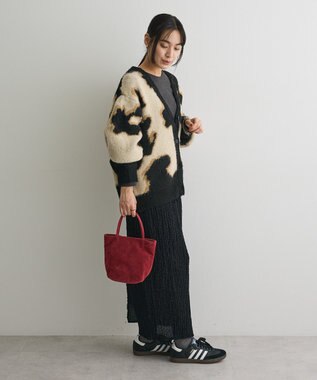 CRAFT STANDARD BOUTIQUE シャーリングジャガードスカート Black