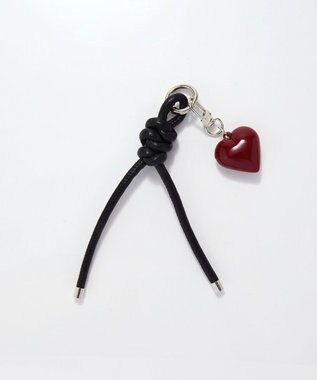 Phoebe ハートレザーコードバッグチャーム　レッド ブラック