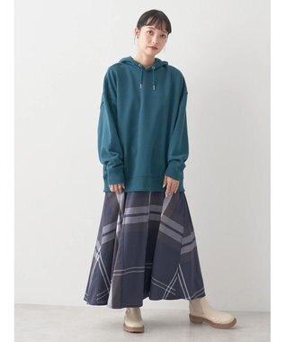 earth music&ecology ＢＩＧチェックフレアスカート Navy