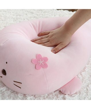 Mother garden しろたん 桜色 ふわもち 抱き枕 ぬいぐるみ 小 55cm -