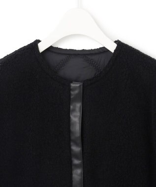 ICB 【リバーシブル着用可能】 ウールパイルキルト ミドル丈コート ブラック系