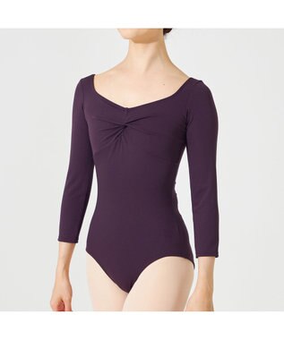 Chacott 8分袖レオタード ブラックベリー