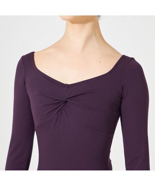 Chacott 8分袖レオタード ブラックベリー