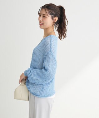 Green Parks ＳＥＴ２点２ｗａｙシャーリングニット＋インナー Sax