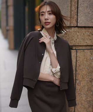 【野呂佳代さん着用】BEAUTY FORM JERSEY スナップカーディガン