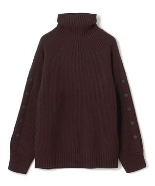 BEIGE， 【洗える】LEADER / ボタンディティールハイネックトップス Bordeaux