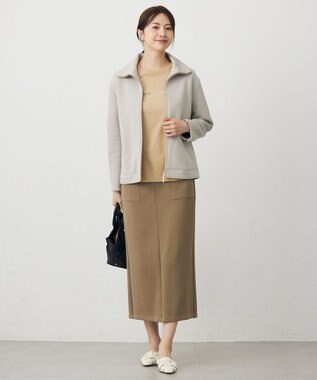 J.PRESS LADIES S 【WEB限定】ダンボールジャージー ハイネック ブルゾン 【WEB限定】グレージュ系