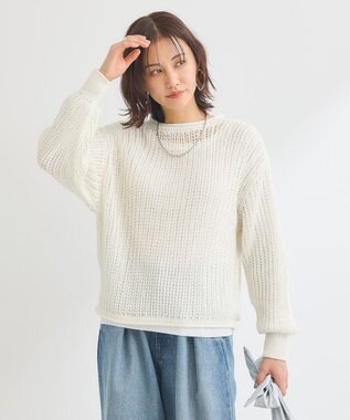 Green Parks ＳＥＴ２点２ｗａｙシャーリングニット＋インナー Off White