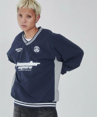 WEGO ナイロンゲームロゴプルオーバー ネイビー