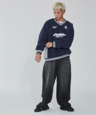 WEGO ナイロンゲームロゴプルオーバー ネイビー