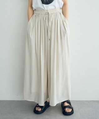YECCA VECCA シルキータックワイドパンツ Light Beige