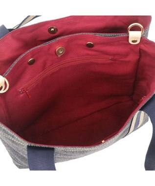 Regalo Felice 【撥水 / 色落ちしないデニム調生地 / ショルダー付】2層トート / REGALO BK(ブラック×ゴールドネイビー)