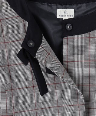 組曲 KIDS 【150-170㎝】グレンチェックジャケット＆プリーツワンピース セット ネイビー×チェック系