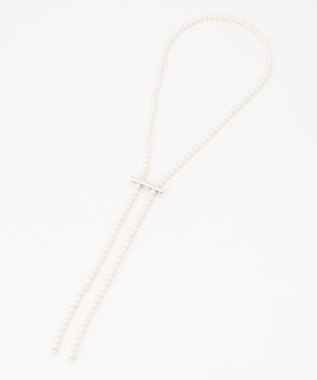 23区 クリップ パール ラリエット ネックレス シルバー系