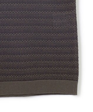 JOSEPH HOMME 【洗える】ジオメトリックボーダー　ポロニット ダークブラウン系3