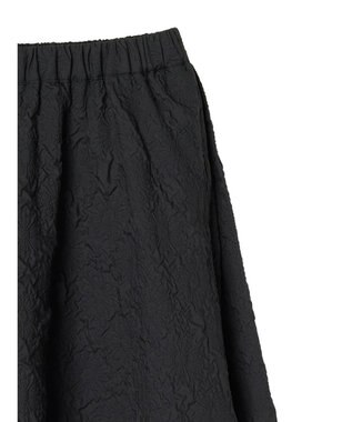 Green Parks ・ｆｕｒｒｙ　ｒａｔｅエンボスサイドタックフレアスカート Black