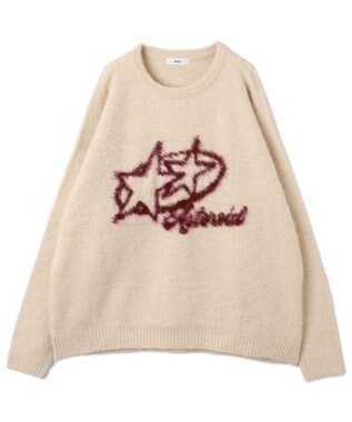 WEGO 【ユニセックス着用ITEM/MLサイズ展開】シャギーグラフィックプルオーバー ホワイト