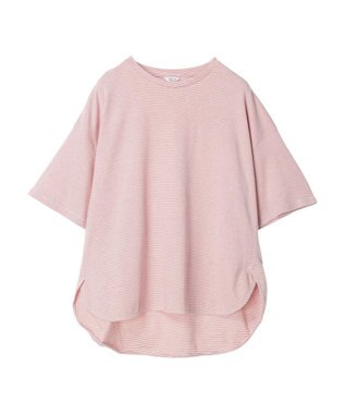 AMERICAN HOLIC 接触冷感裾ラウンドカットプルオーバー Border Pink