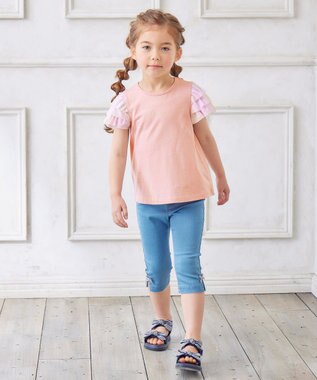 ANY KIDS 接触冷感 レインボーチュール Tシャツ ピンク