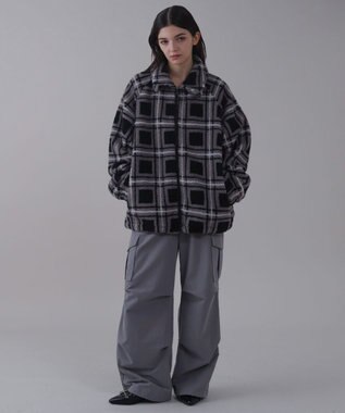 WEGO 【ユニセックス着用ITEM】ボアチェックブルゾン 柄2