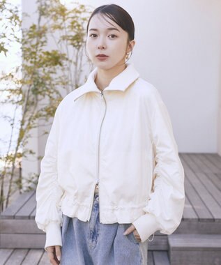 earth music&ecology 【WEB・一部店舗限定】レースリバーシブルブルゾン Ivory