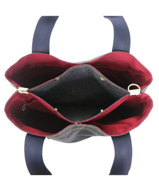 Regalo Felice 【撥水 / 色落ちしないデニム調生地 / ショルダー付】2層トート / REGALO BK(ブラック×ゴールドネイビー)