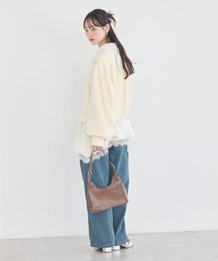 earth music&ecology 【WEB・一部店舗限定】レースリバーシブルブルゾン Ivory