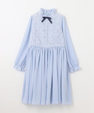 組曲 KIDS 【150-170㎝】レースシフォン ワンピース サックスブルー系