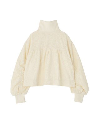 earth music&ecology 【WEB・一部店舗限定】レースリバーシブルブルゾン Ivory