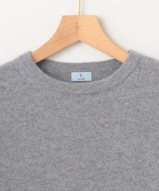 組曲 L 【アンサンブル対応可】ピュアカシミヤクロップド丈ニット ライトグレー系