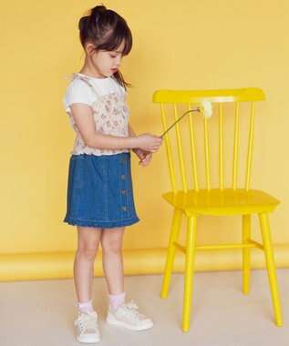 ANY KIDS キャミソール ドッキング Ｔシャツ ホワイト×ギンガムチェック