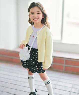 ANY KIDS 【洗濯機可能】スナップボタン カーディガン イエロー