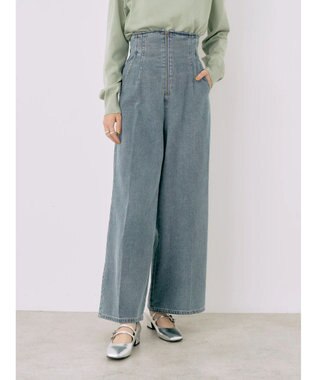 earth music&ecology フロントジップデニムパンツ Medium Indigo