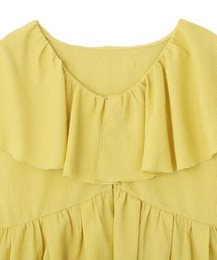 earth music&ecology ラッフルカラーペプラムカットブラウス Yellow