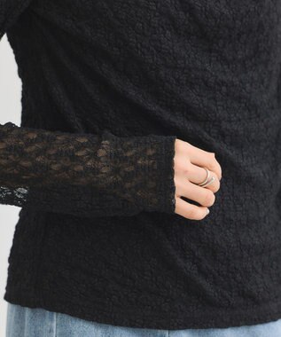 Green Parks ・ＳＵＧＡＲ　ＳＰＯＯＮ　ドレープレースプルオーバ Black