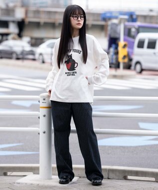 WEGO 【ユニセックス着用ITEM】グラフィックBIG　T（長袖） ホワイト
