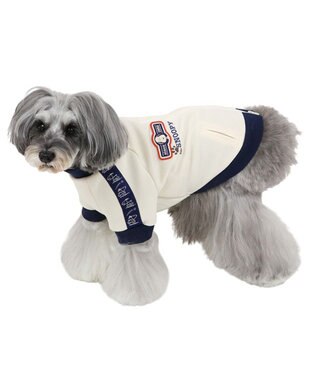 PET PARADISE スヌーピー トラックジップ トレーナー 小型犬 ホワイト×ネイビー