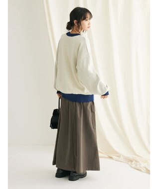 CRAFT STANDARD BOUTIQUE 綿ピーチカーゴスカート Charcoal Gray