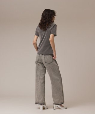 GRACE CONTINENTAL フロッキーチュールカットトップ グレー