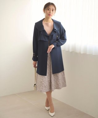 Feroux 【セットアイテム】ニット×ジャガードスカート セット ピンク系