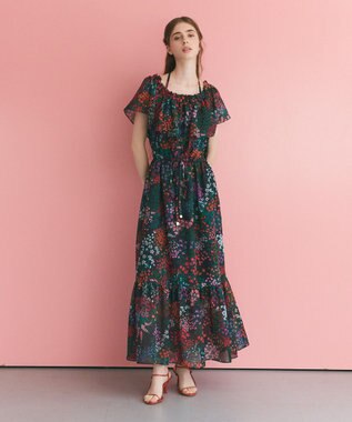 GRACE CONTINENTAL ボタニカルプリントワンピース