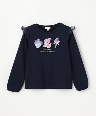 ANY KIDS マジカルキャット長袖Tシャツ ネイビー